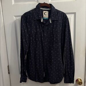 Cactus Dark Blue Patterned Men's Shirt